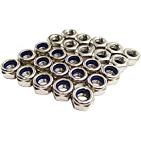 Tuerca de bloqueo M10 Tuercas de bloqueo de nylon de acero inoxidable 25PCS 304 Tornillo hexagonal Insertar Locknut (M10…